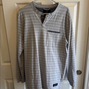 Roark (The Roark Revival) Gray Striped Henley Shirt
